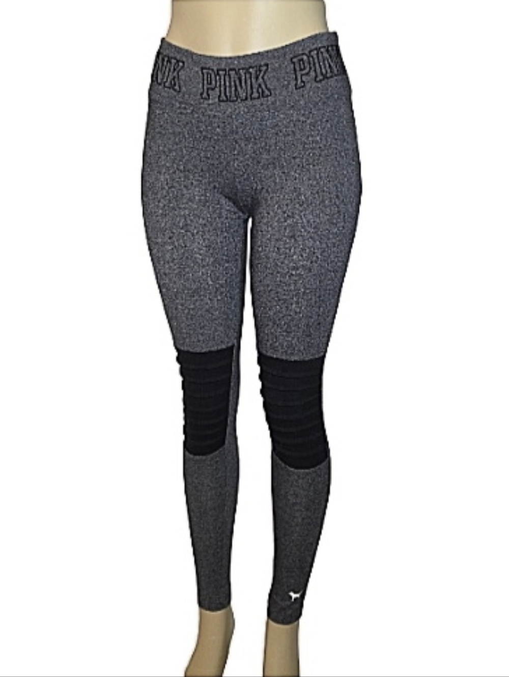 PINK Victoria's Secret Grey Heathered Moto Yoga Leggings Size S